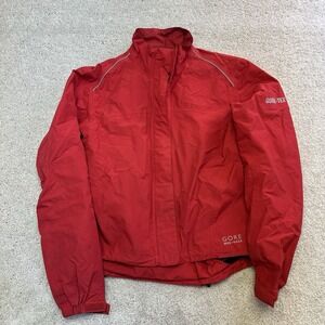Vintage Gore Bike Wear Full Zip Red Breathable Goretex Windbreaker Men's L 20x22
